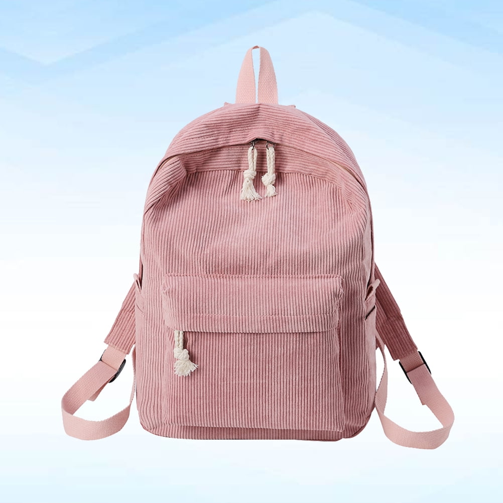 Pink top corduroy backpack