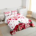 thumbnail image 3 of Feelyou Valentine's Day Rose Twin Comforter Sets, Love Heart Couple Bedding Set, 2 Pieces, 3 of 8