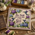 thumbnail image 5 of Hummingbird Garden Faith Cross Stitch,1 Set Purple, Beginner DIY Embroidery Kit for Craft Lover Hand Stitches, 5 of 7
