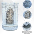 thumbnail image 4 of XBrand 30.3" Solar-Powered Wall Fountain with Gold Flower Maiden Statue, Antique Stone Waterfall Design for Garden, Yard Décor & Bird Bath, Polyresin, 4 of 10