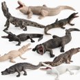 thumbnail image 3 of 9 piezas de figuras de cocodrilo de animales de vida salvaje, figuras de animales de safari simuladas de plástico, figuras educativas de animales de la selva, modelo de cocodrilo, figuras pa, 3 of 5