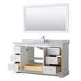 thumbnail image 3 of Wyndham Collection 60" Wood & Marble Single Bathroom Vanity in White, 3 of 6