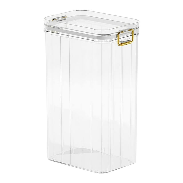 Airtight Plastic Storage Jars, 4 Size Clear Vacuum Seal Containers with Lids for Pantry or Freezer – by Goohae
