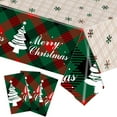 thumbnail image 4 of LSLJS Christmas Tablecloth 54×108" Disposable Plastic Tablecloths Christmas Decorations, Xmas Table Cloths for Party Supplies, Plastic Table Covers for Home Dinner Indoor or Outside, Table Cloth, 4 of 5