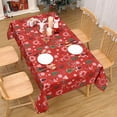 thumbnail image 2 of Yesfashion Christmas Tablecloth Rectangular 60x102 inch, Water Resistant Wipe Clean Fabric Table Cloth for Holiday, Red, 2 of 4