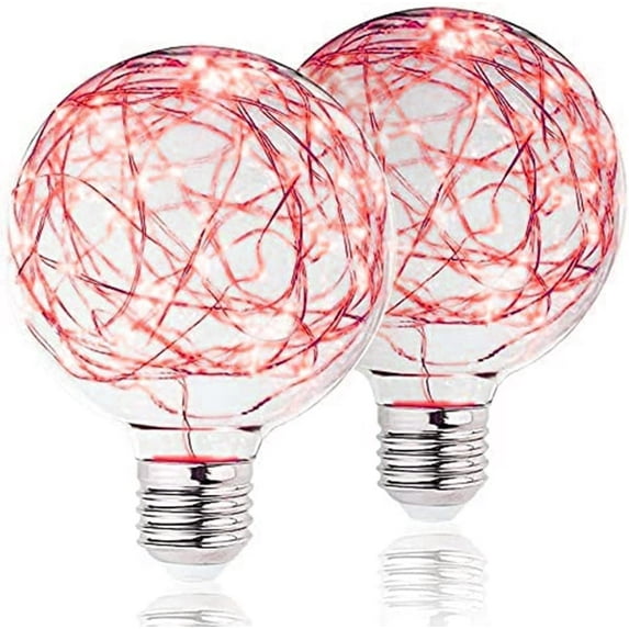 LINLIN LED Light Bulb, 2 Pack Vintage Edison Bulb, E27 220V 3W LED Decorative Light Bulbs Copper Wire Firework Light Bulb Retro Starry Light Bulb for Party Home Christmas