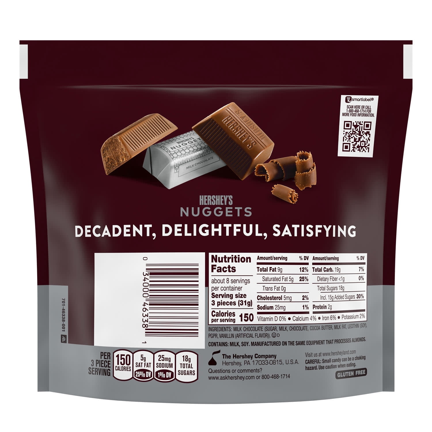 HERSHEY'S NUGGETS Milk Chocolate Candy Share Pack, 9.2 oz