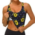thumbnail image 2 of JUNZAN Sunflowers Print Women's Workout Tank Tops - U Back Fitness Top with Built-In Shelf Bra, Perfect for Yoga and Gym-Medium, 2 of 8