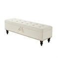 thumbnail image 5 of Miniyam 59" Storage Ottoman Bench, Storage Chest, Foot Rest Stool, Bedroom Bench for Living Room, Bedroom, Beige, 5 of 6