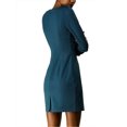 thumbnail image 3 of Allegra K Women's Boat Neck 3/4 Sleeves Ruched Waist Above Knee Sheath Dress, 3 of 7