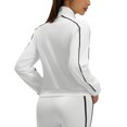 thumbnail image 6 of Women's Zip Up Cropped Jacket Long Sleeve Stand Collar Striped Trim Casual Track Jacket Elastic Cuffs Short Athletic Outerwear White,XXL, 6 of 7
