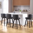 thumbnail image 5 of TEWLOSS 4 Black Counter Stools Set 27.5" - Swivel PU Leather, Tufted Back for Kitchen Island, 5 of 9