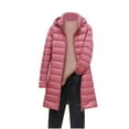 thumbnail image 3 of gbyLJF Women's Mid-length Puffer Coats Lightweight Solid Color Long Sleeve Hooded Down Jackets Winter Thickened Warm Zip Up Outwear, 3 of 6