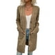 thumbnail image 2 of Suéter Cárdigan de Larga para Mujer, Otoño e Invierno, Tejido de Punto , con Botones Delanteros, Abrigo Caqui L, 2 of 9