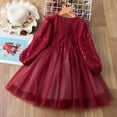 thumbnail image 3 of StylesILove Toddler Little Girls Sequin Tulle Red Long Sleeve Dress Ruffle Flower Girl Princess Tutu Dress for Pageant, Holiday, Wedding, Birthday Party Dressy Outfit (3-4 Years), 3 of 8