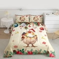 thumbnail image 2 of Homewish Kawaii Christmas Rooster Full Size Comforter Sets for Kids, Cartoon Santa Claus Hat Bedding Comforter Set, Western Xmas Flower Reversible Bedding Sets, Ultra Soft Bedroom Decor, 3 Pieces, 2 of 8