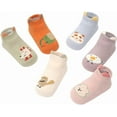 thumbnail image 5 of 6 Pairs Non Slip Toddler Socks Baby Boys Girls Cartoon Floor Girps Ankle Socks For 6-24 Months Infant Little Kids, 5 of 8