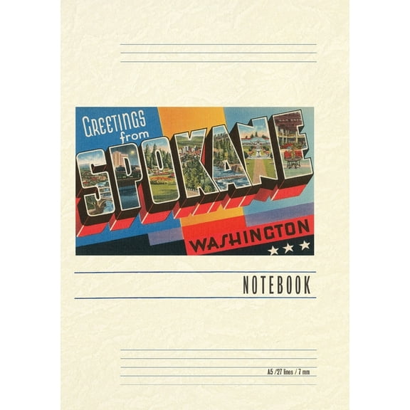 Vintage Lined Notebook Greetings from Spokane, (Paperback)
