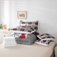 thumbnail image 5 of Homewish Kawaii Bowknot Cherry Twin Bedding Sets 7-Piece, Cartoon Buffalo Plaid Bedding Comforter Set, Teens Kids Boys Girls Reversible Sheet Sets, Super Cozy Room Decor, 5 of 7