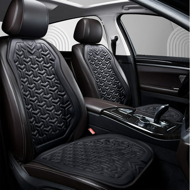 WFDC 1 PCS Car Seat Covers,Car Seat Cushion Backrest Ventilation,Breathable Universal PU Front Car Seat Protectors,Suitable For All Seasons with Backrest,Black