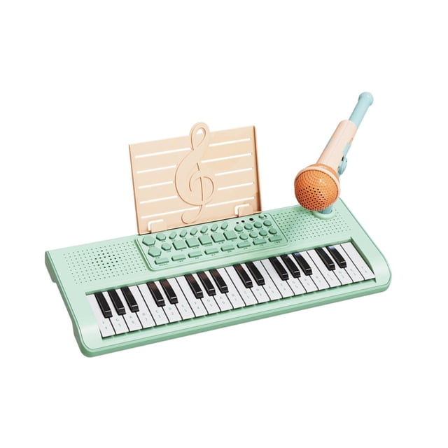 MERIGLARE Kids Piano Keyboard Gift Multifunctional Musical Instrument Teaching 37 Keys Green