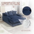 thumbnail image 4 of Oversized Chaise Lounge Chair, Corduroy Loveseat Floor Sofa,Comfy Short Plush Cloud Couch Bed,Modern Sleeper Chair Sofa Recliner for Living Room,Bedroom,Office, 4 of 7