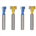 thumbnail image 1 of 4 Uds 1/4 pulgadas vástago T-Slot Cutter Router Bit de acero 3/8 pulgadas y 1/2 pulgadas de longitud cortadores de carpintería para herramientas eléctricas, 1 of 5