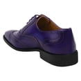 thumbnail image 3 of LIBERTYZENO Mens Wingtip Classic Genuine Leather Formal Oxford Shoes, Purple, 3 of 7