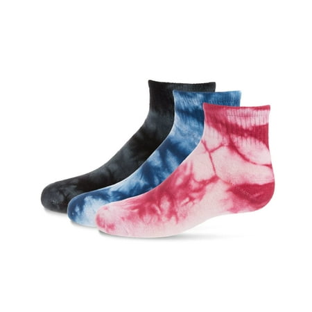 

MeMoi Tie Dye Mid Cut Socks 3-Pack Bright Multi 7-8
