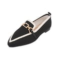 thumbnail image 2 of Bkhluea Women Knit Metal Buckle Ballet Flats Slip On Comfortable Footwear For Office Work Party Daily Casual Use, 2 of 7