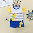 thumbnail image 3 of XUELUO Baby Boys Casual Outfit Sets Summer Cartoon Giraffe Print Crew Neck Short Sleeve T Shirt Tops and Shorts Two Piece Activewear,White,6-12 Months, 3 of 3