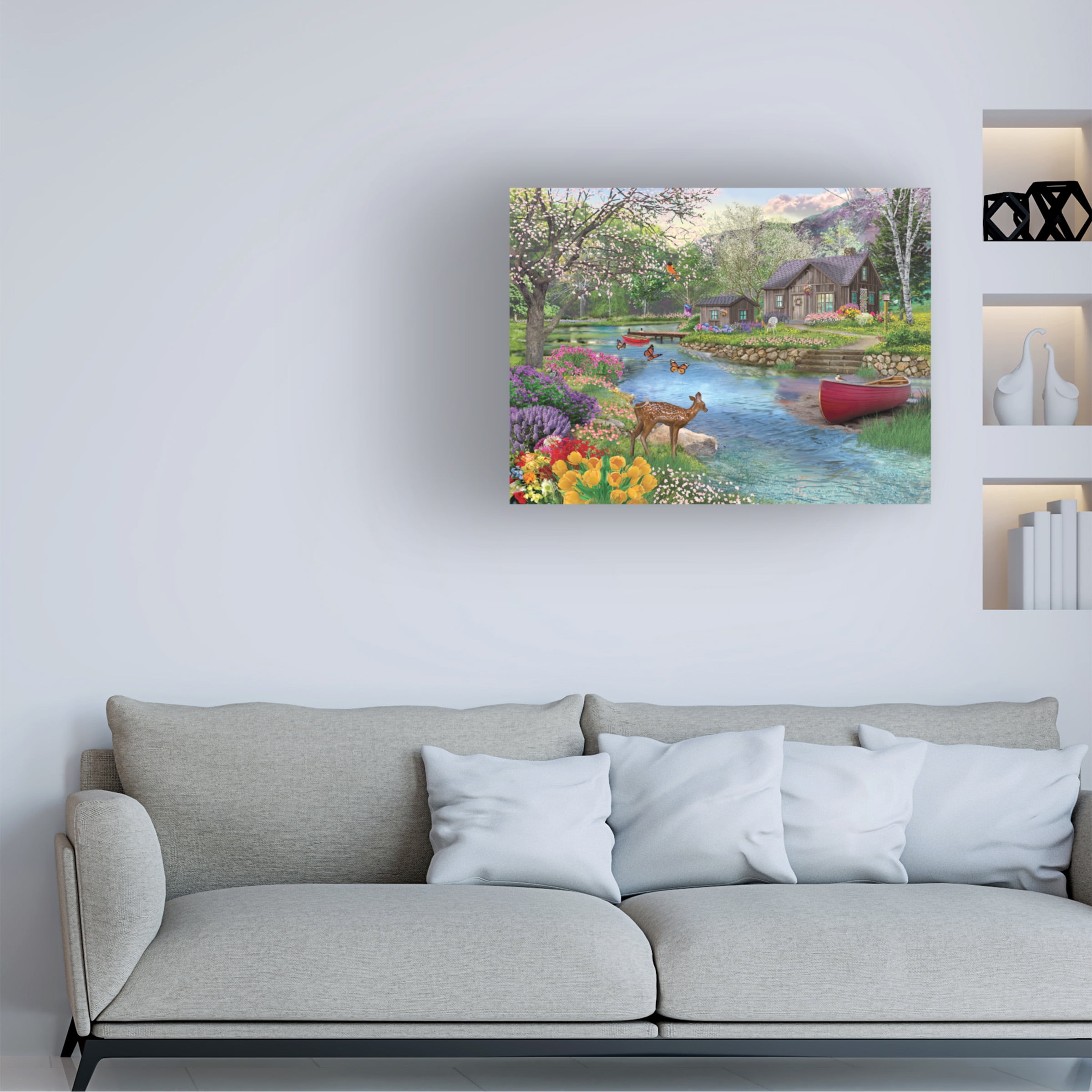 Bigelow Illustrations 'Spring Cabin' Canvas Art