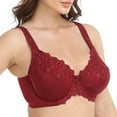 thumbnail image 2 of Women's Underwire Unlined Bra Minimizers Non-Padded Full Coverage Lace Plus Size 34I, 2 of 9