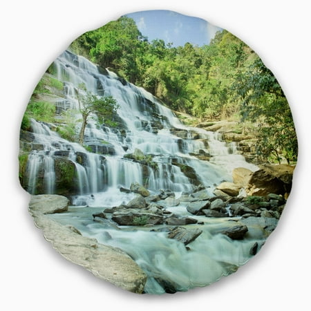 Design Art Designart Maeyar Waterfall Landscape Photography Throw Pillow Walmart Com Walmart Com