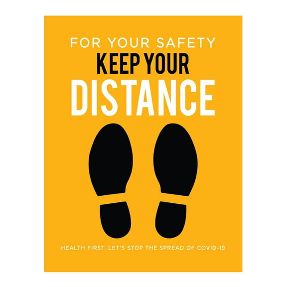 Koyal Wholesale Social Distancing 6 Feet Apart Stickers Decal For Your Safety, Keep Your Distance Business Signs, 10-Pk