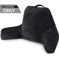 thumbnail image 2 of Standard+ Husband Pillow Black Cover MicroPlush Fiber Case, Soft Easy-Care & Wash Fabric Designed, Generous Back & Side Pockets - Big Long Zipper for Remove, A Perfect Fit for Your Reading Bed Rest, 2 of 8