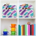 thumbnail image 6 of Yayeee 2 Pack Canvas Storage Basket with Handles for Shelves Fabric Bins Closet Organizer, Purple Drawing, 6 of 8