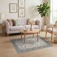 thumbnail image 3 of ODIKA Beige Vintage Cream Scroll Border Transitional Entryway for Dorm Room, Small Living Apartment, Stain Resistant Low Profile, 3 of 7