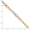thumbnail image 2 of 10k Solid Gold Tri-color Infinity Symbol Link Bracelet 7.5 Inch Link Bracelet for Women - 3.0 Grams, 2 of 2