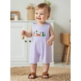thumbnail image 4 of BemeyourBBs Baby Boy Mardi Gras Outfit Newborn Striped Romper Overalls Cute Animals Embroidery Sleeveless Jumpsuits Carnival Clothes, 4 of 8