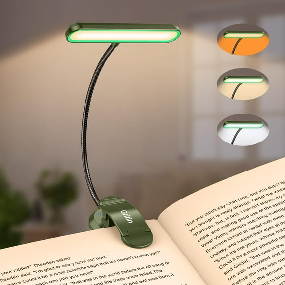 Book Light Gritin recargable con 19 LED, 3 temperaturas de color