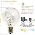 thumbnail image 2 of TinyGlam G40 Replacement Bulbs,Globe Clear Screw Base Replacement Outdoor Light Bulbs,UL Listed for Indoor/Outdoor,1.5-Inch,5Watts/110V/E12 Base,25 Pack, 2 of 6