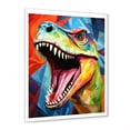 thumbnail image 2 of Designart "Colorful Cubist T-Rex I" Animals Framed Wall Art - Modern Colorful Dinosaur Living Room Framed Canvas Art, 2 of 6