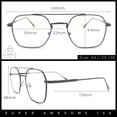 thumbnail image 3 of Hipster Metal Rectangle Double Bridge Blue Light Filtering Computer Glasses Black, 3 of 8