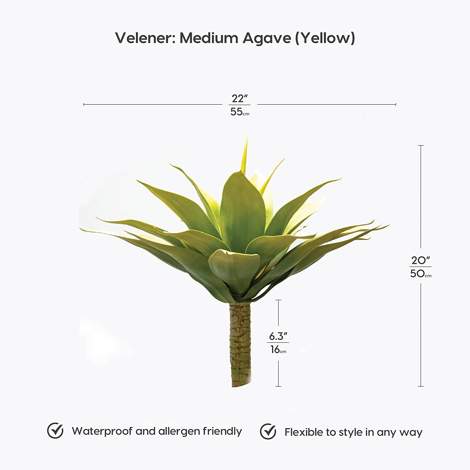 Artificial Plant Outdoor Agave - Large Size UV Resistant Fake Agave Plants for Indoor and Outdoor Decor(28 Inch)