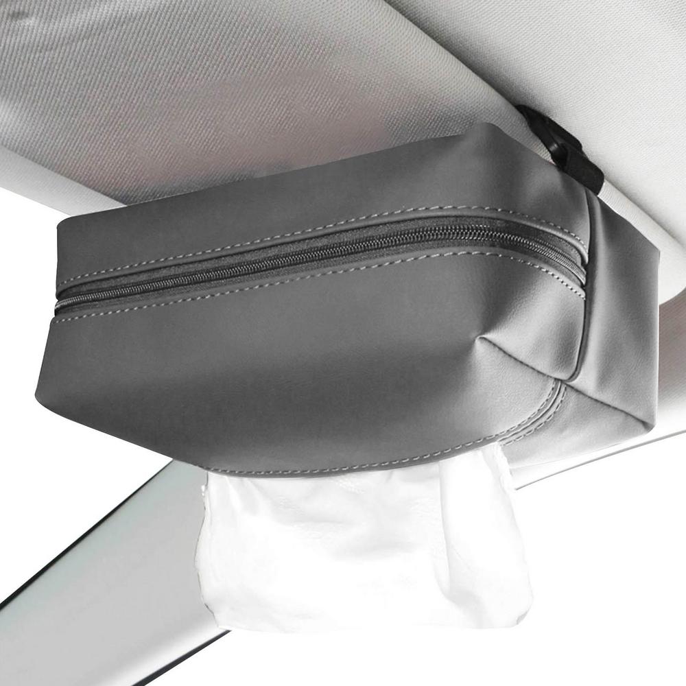 Tohuu Car Tissue Holder Leather Car Tissue Box Holder Multiuse Car