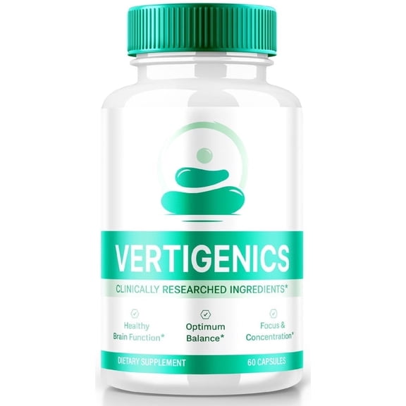 Vertigenics, Natural Formula for Balance and Coordination, Maximum Strength Supplement for Cognitive Health, Complex Brain Support Capsules, Verti genics Reviews (60 Capsules)
