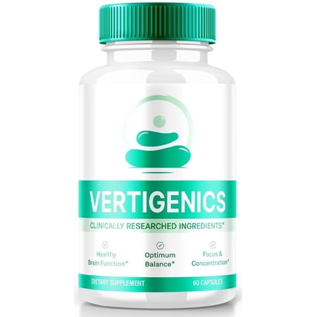 Vertigenics, Natural Formula for Balance and Coordination, Maximum Strength Supplement for Cognitive Health, Complex Brain Support Capsules, Verti genics Reviews (60 Capsules)