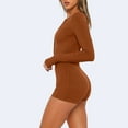 thumbnail image 4 of Viikei Jumpsuits for Women Sexy One Piece Workout Shorts Rompers Long Sleeve Bodycon Unitard Bodysuit Fall Outfits 2025, 4 of 9