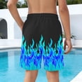 thumbnail image 4 of Kids Boys Shorts Breathable Drawstring Elastic Waistband Flame Print Athletic Shorts for Sports Running, 4T-15Y, 4 of 8